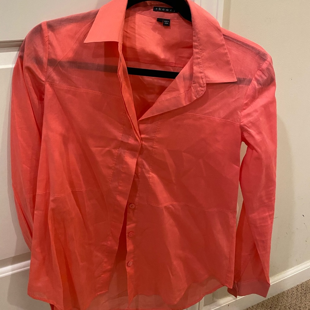 Hot pink theory button down